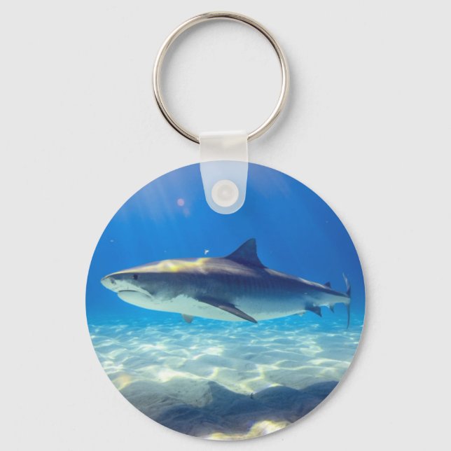 Hai schwimmen Blaues Meer Schlüsselanhänger (Vorderseite)