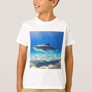 Hai schwimmen Blaues Meer T-Shirt