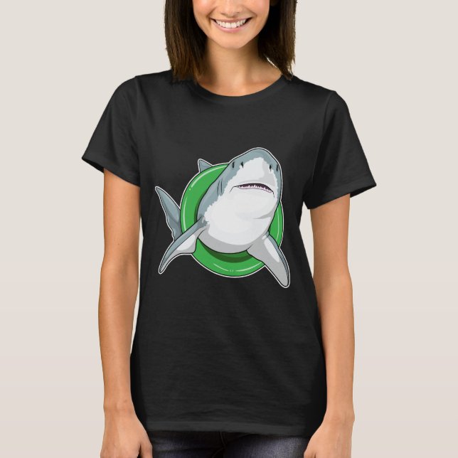 Hai schwimmen Lifebuoy T-Shirt (Vorderseite)