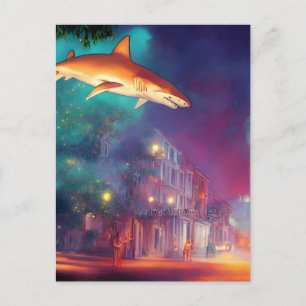 Hai über der City Postcard Postkarte
