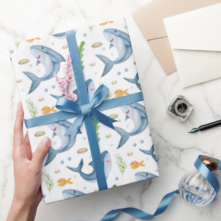 Hai unter dem Meer Weißbroschürenpapier Geschenkpapier
