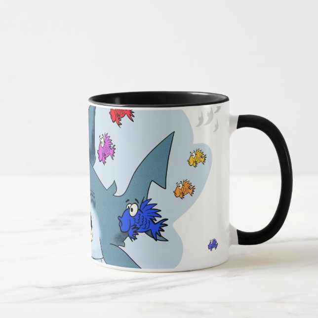 Hai unter Fischen Tasse (Rechts)