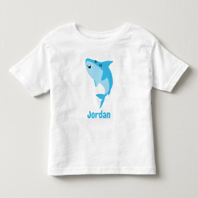 Hai unter Meer Niedlich Personalisiert Kleinkind T-shirt (Vorderseite)