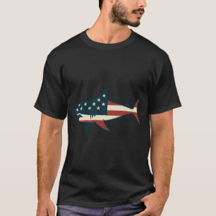 Hai USA Amerikanische Flagge T-Shirt