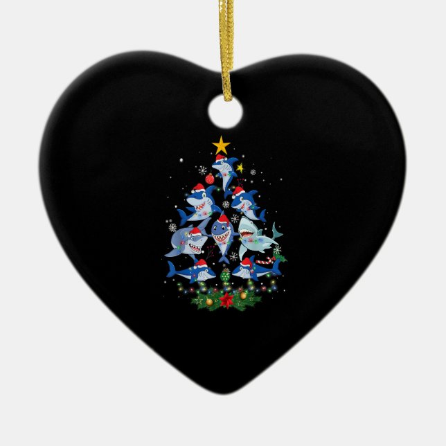 Hai Weihnachtsbaum Funny Shark Lover Christmas P Keramik Ornament (Vorne)