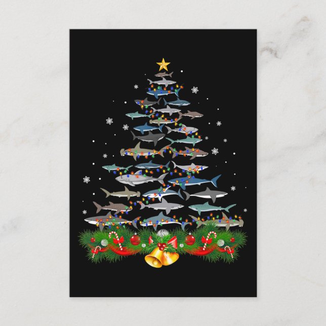 Hai Weihnachtsbaum Hai Liebhaber Geschenke Begleitkarte (Vorderseite)