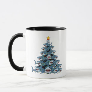 Hai-Weihnachtsbaum-Santa-Hut-Weihnachtsbeleuchtung Tasse