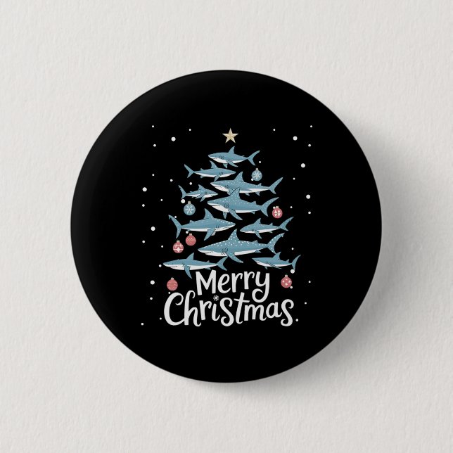 Hai Weihnachtsbaum Weihnachtsbaum Frohe Dogmas Button (Vorderseite)