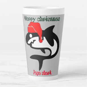 Hai-Weihnachtsfamilie, personalisiert anpassen Milchtasse