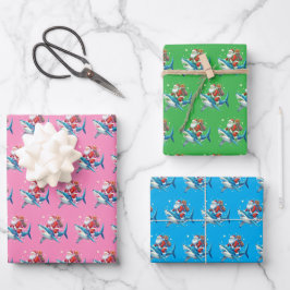 Hai-Weihnachtsmannmütze Kids-Girls-Wrapping Paper Geschenkpapier Set