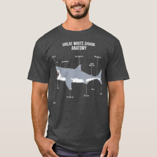 Haianatomie Weißer Hai Fisch T-Shirt