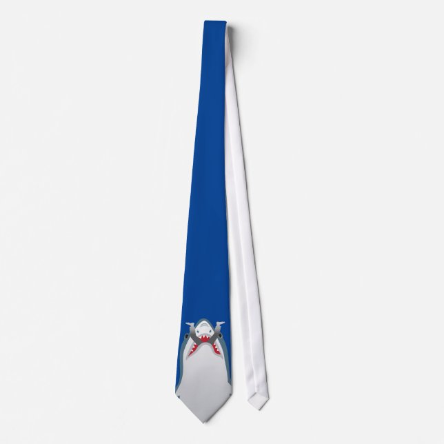 Haiangriff Human Blue Krawatte (Vorderseite)