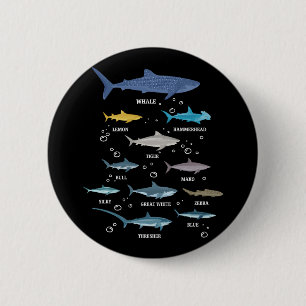 Haiarten Haifischfische Gesichter Meeresbiologie Button