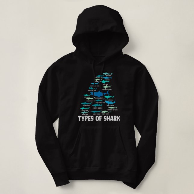 Haiarten Megalodon Weißer Nursehai Hoodie (Design vorne)