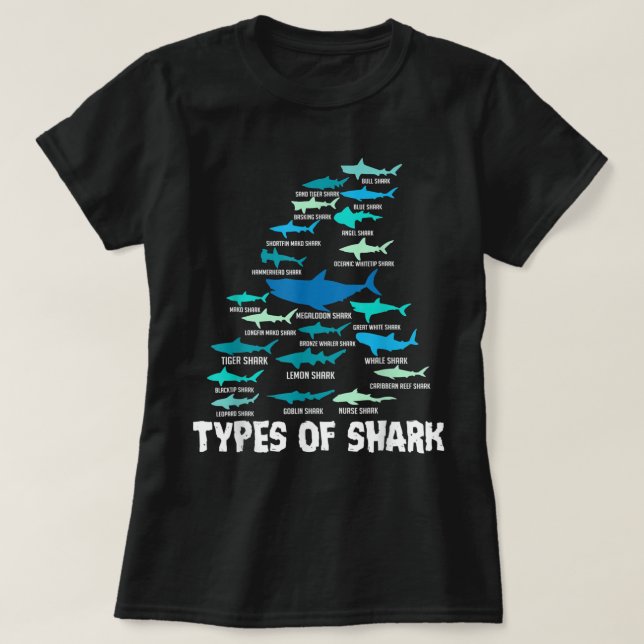 Haiarten Megalodon Weißer Nursehai T-Shirt (Design vorne)