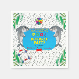 Haibefall Junge Geburtstag Pool Party Serviette