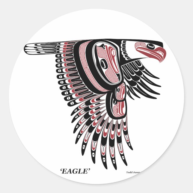 Haida-Eagle-Aufkleber Runder Aufkleber (Vorderseite)
