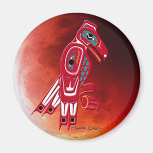 HAIDA EAGLE & RED MOON Native American Art Magnet