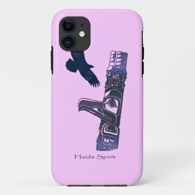 Haida Eagle & Totem Pole Kunst Case-Mate iPhone Hülle (Rückseite)