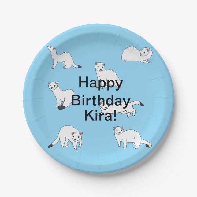 Haida Ermine Birthday Pappteller (Vorderseite)