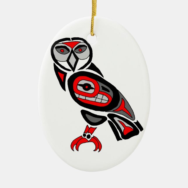 Haida-Eule 2014 Keramikornament (Vorne)