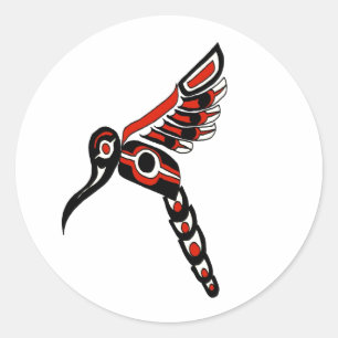 Haida Humming Bird Runder Aufkleber