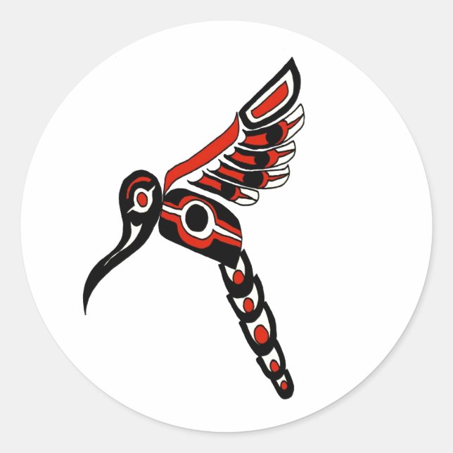 Haida Humming Bird Runder Aufkleber (Vorderseite)