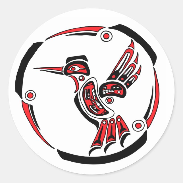 Haida Hummingbird Runder Aufkleber (Vorderseite)