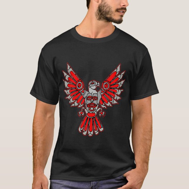 Haida Indian Thunderbird Stone Totem Tattoo © T-Shirt (Vorderseite)