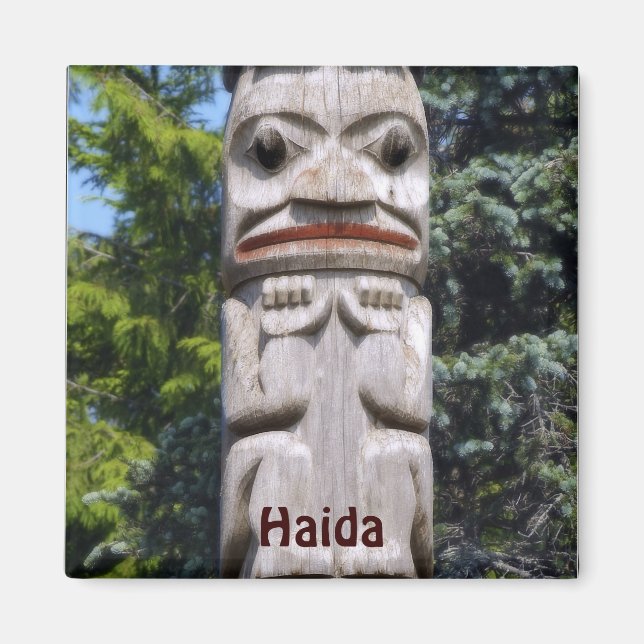 Haida Native American Totem Pole Art Magnet (Vorne)