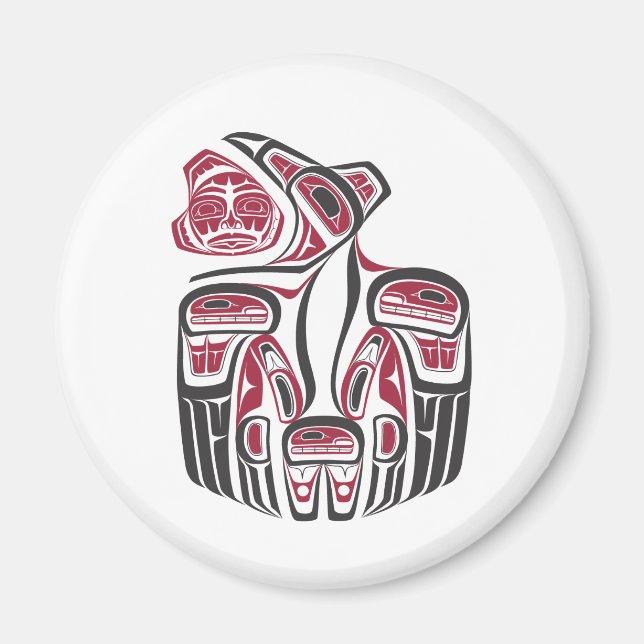 Haida Raven Design Magnet (Vorne)