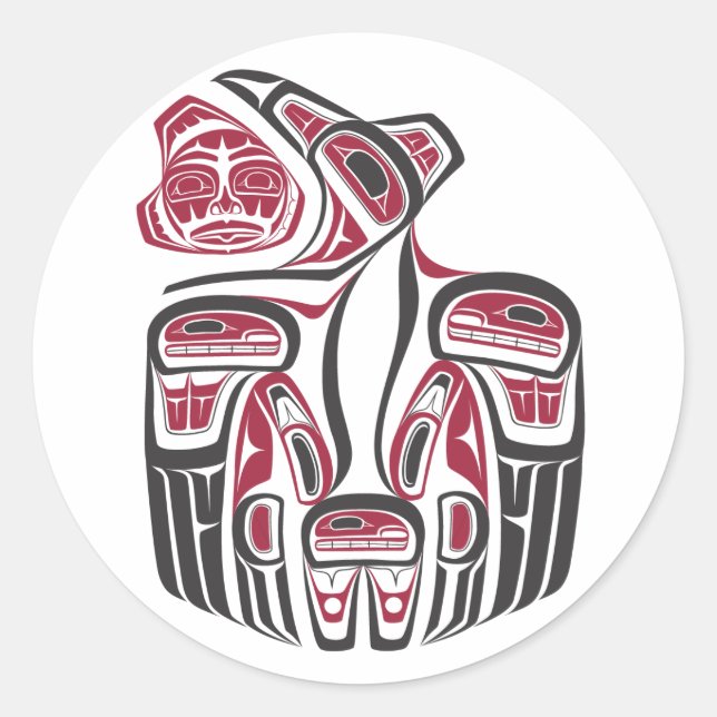 Haida Raven Sticker (Vorderseite)