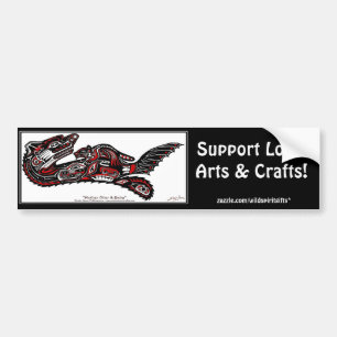 Haida SEA OTTER & BABY Wildlife Art Autocollant