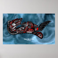 "HAIDA SPIRIT" Mutter Otter & Baby Haida Art Print