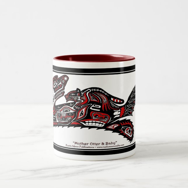 "HAIDA SPIRIT TASSE" Eine amerikanische Otter Art Zweifarbige Tasse (Mittel)