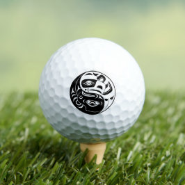 Haida Thunderbird Black and White Eagle Circle Golfball