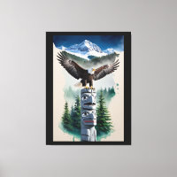 Haida Totem und Bald Eagle