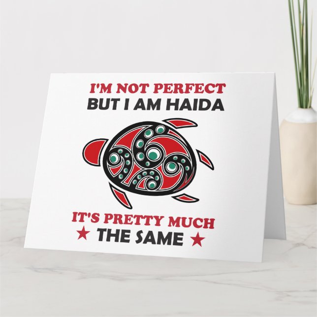 Haida Turtle Haida Erster Nationalstolz Karte (Vorderseite)
