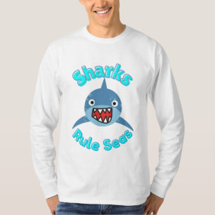 Haie beherrschen das Meer, Cartoon-Stil T-Shirt