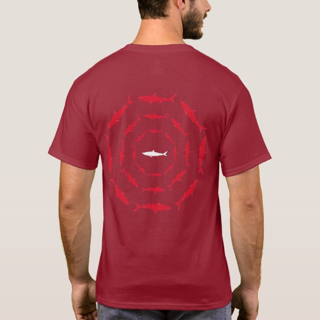 Haie coole T-Briefmarke T-Shirt (Rückseite)