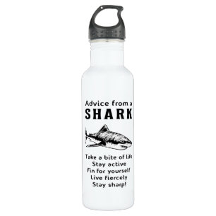 Haie Fisch Seehai Fin Cool Ocean Funny Gift Edelstahlflasche