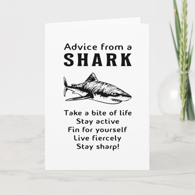 Haie Fisch Seehai Fin Cool Ocean Funny Gift Karte (Vorderseite)