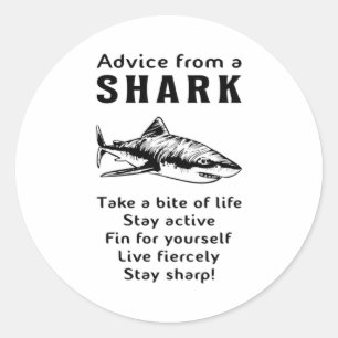 Haie Fisch Seehai Fin Cool Ocean Funny Gift Runder Aufkleber