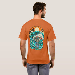 Haie greifen surfen Skeleton Typ Strand an  T-Shirt