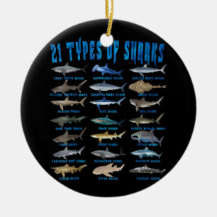 Haie liebt 21 Arten von Haien Keramik Ornament