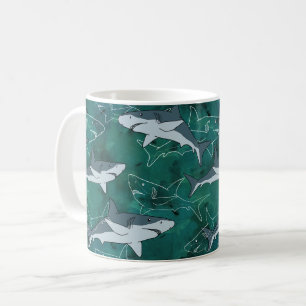 Haie, Meere, Meer, Fische, Raubfische, Tiere, Kief Kaffeetasse