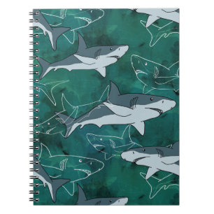 Haie, Meere, Meer, Fische, Raubfische, Tiere, Kief Notizblock