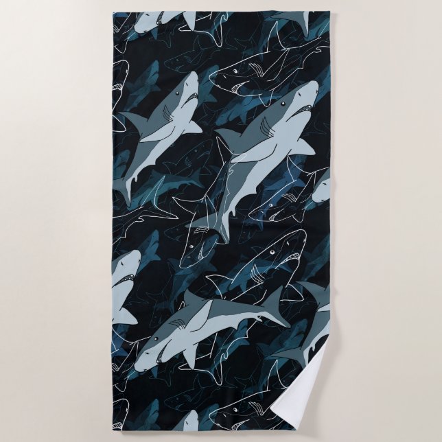 Haie, Meere, Meer, Fische, Raubfische, Tiere, Kief Strandtuch (Vorderseite)