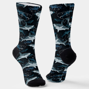 Haie, Meeres-,Meer-, Fisch, Raubtier, Tier, Kiefer Socken