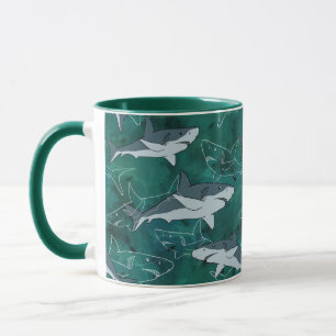 Haie, Meeres-,Meer-, Fisch, Raubtier, Tier, Kiefer Tasse
